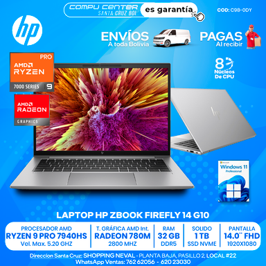 HP WORKSTATION ZBOOK FIREFLY 14 G10 RYZEN 9 PRO SERIE 7000 32 GB RAM