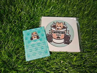 Anniversary Diatomite Coaster - Catfeine Logo