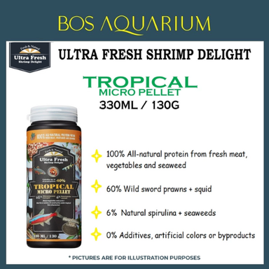 Ultra Fresh Shrimp Delight TROPICAL micro pellet (120ml /330ml) Sinking type