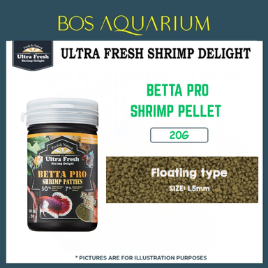 Ultra Fresh Shrimp Delight BETTA PRO SHRIMP PELLET  60ML/20G