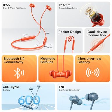 realme Buds Wireless 5 Lite  Neckband (Void Black)