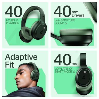 boAt Rockerz 421 Wireless Headphone with Mic (Black Sabre)