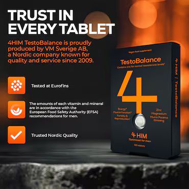 4Him Testobalance Testosterone Supplements For Men 60 Vegan Tablets