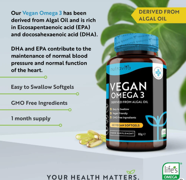 Vegan Omega 3 with 600mg DHA & 300mg EPA