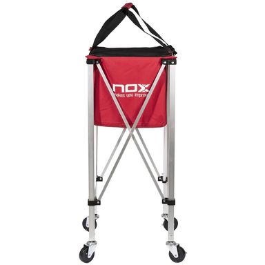 NOX Foldable Ball Basket With Wheels, Red