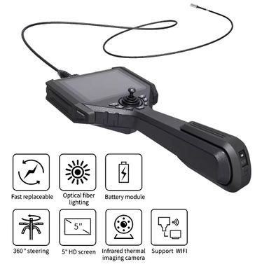 The WS-RK Series Infrared Thermal Imaging Industrial Video Endoscope, 360 Degree Steering Industrial Video Endoscope Camera