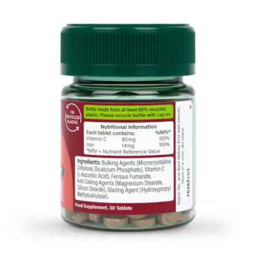 Holland & Barrett Iron & Vitamin C 14mg 30 Tablets