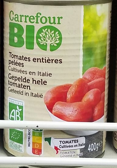 Crf Bio Tomates Pelees Ent. 400gr