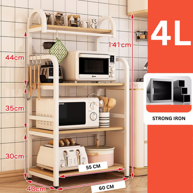 KITCHEN MICROWAVE OVEN WOOD SHELF (RAK DAPUR BERTINGKAT)
