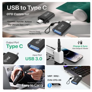 EVM-OTG-06 USB To Type-C OTG Converter Aluminum Alloy Body