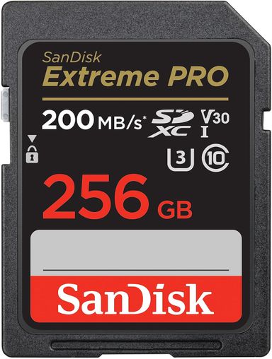 SanDisk (SDSDXXD-256G-GN4IN) Extreme Pro SD UHS I 256GB Card for 4K Video for DSLR and Mirrorless Cameras 200MB/s Read & 140MB/s Write