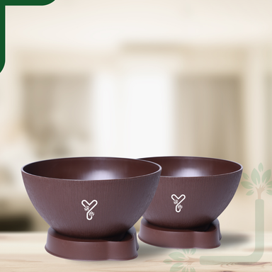 Coffee Ara 20 Self-Watering Bowl Pot - 7.9-Inch with Smart Tray & Wick, X 02