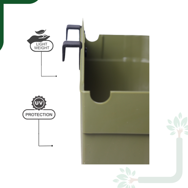Olive Vertical Garden Wall Mounted Self Watering Pot with Hook | Pack of 2