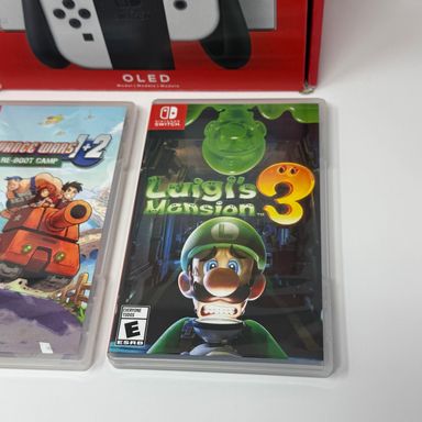 Nintendo Switch OLED Console + Luigi’s Mansion 3 + Advance Wars 1 + 2 Bundle