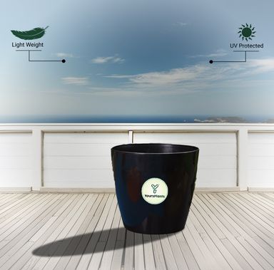Large Planters with Wheels | 12Inch Planter | Black