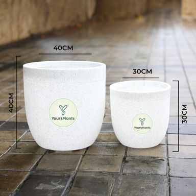 Milano Large Planters with Wheels | 12Inch Planter | White