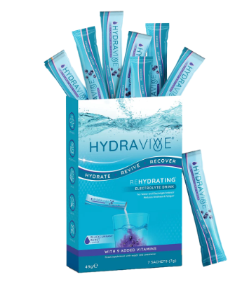 Hydravive Rapid Rehydration Electrolytes Powder - 21 Pack Blackcurrant