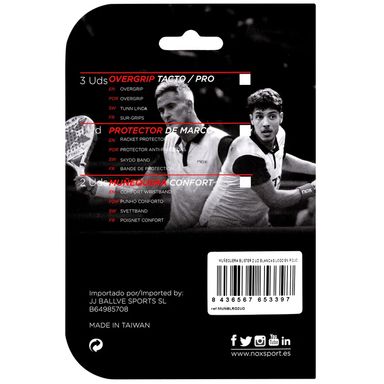 NOX Wristbands White (Red Logo) 