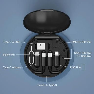 60Watt 5-in-1 Mini Fast Charging USB Cable Set (10006130)