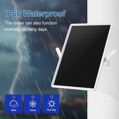 15W Solar Powered 4G LTE Modem Router with SIM Card Slot 30-50M WiFi Range 20000mAh for Camping, Farms, and Outdoors (10007589)