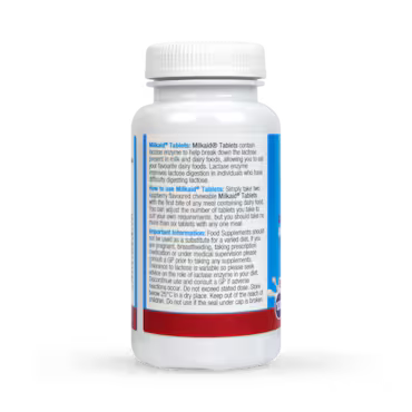 Milkaid Lactase Enzyme Tablets Raspberry Flavour 120 Tablets