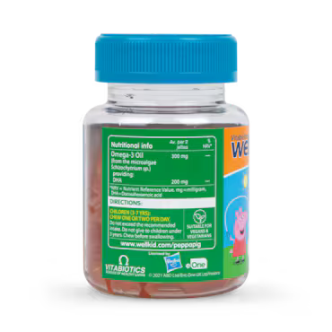 Vitabiotics Wellkid Peppa Pig Omega 3 Orange Flavour 30 Jellies
