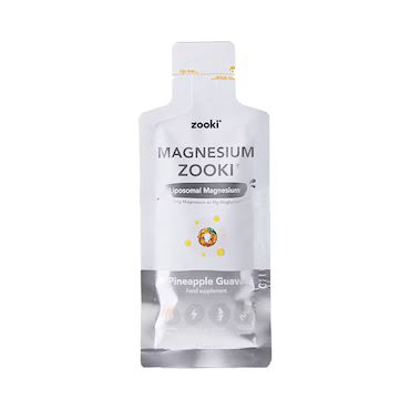 Zooki Liposomal Magnesium Bisglycinate 1,500mg, Pineapple Guava Flavour - 14x15ml Liquid Sachets