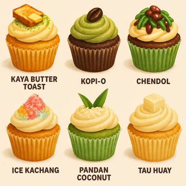 SG60 Cupcakes, Set of 6 - one each flavour