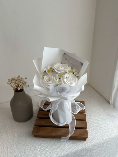 3 Stalk Soap Rose Daisy Bouquet   