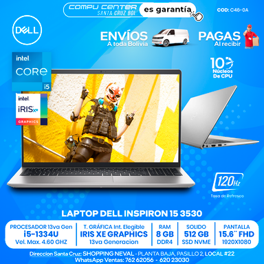 DELL INSPIRON 15 3530 / CORE i5 13Va Generación / 8 GB RAM