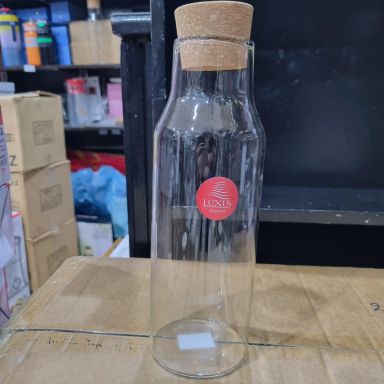 Bouteille en Verre avec Couvercle en Bois Luxus - زجاجة بزز خشبي فخمة