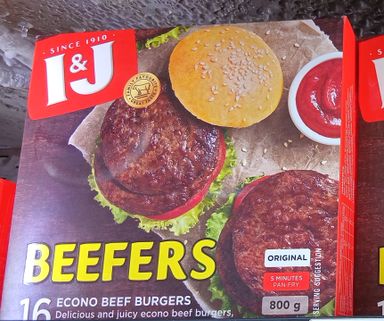I&J Beefers 16’S Beef Patties 800gr