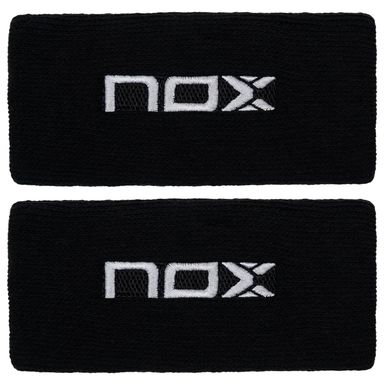 NOX 2 Long Wristbands Black (White Logo)