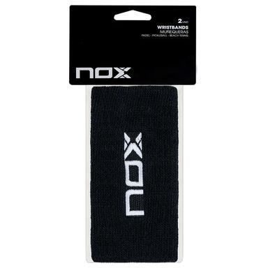 NOX 2 Long Wristbands Black (White Logo)