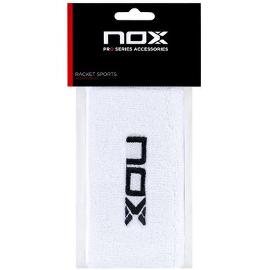 NOX 2 Long Wristbands White (Black Logo)