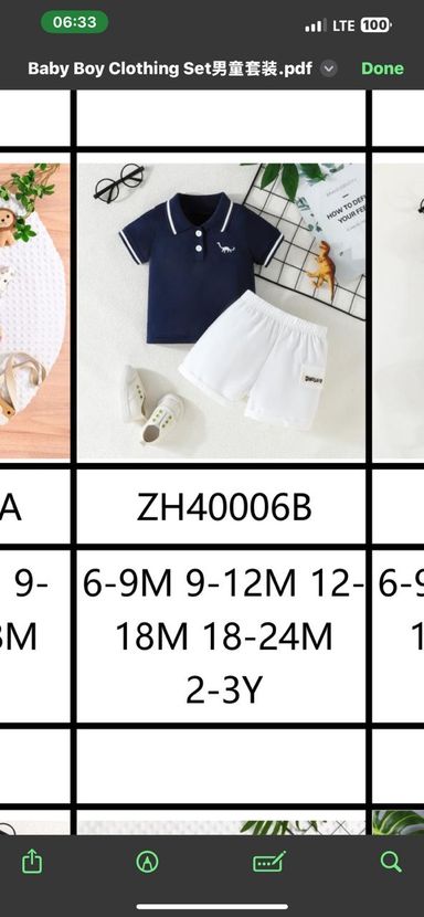 20 pieces of short sleeve suits catalog 