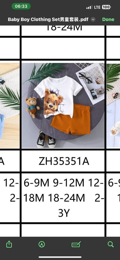 20 pieces of short sleeve suits catalog 