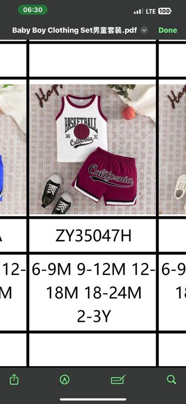 20 pieces of short sleeve suits catalog 