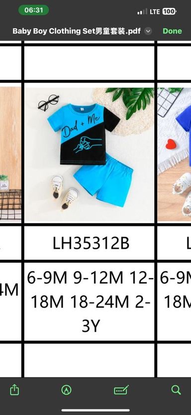 20 pieces of short sleeve suits catalog 