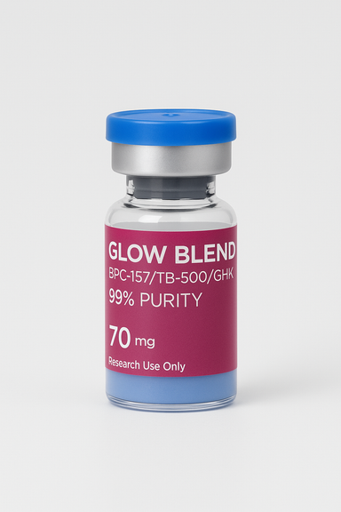THE GLOW STACK (BPC-157 10mg, TB-500 10mg, GHK-CU 50mg) 70mg 