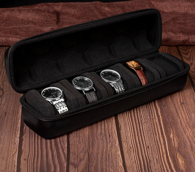 5 Slots Portable EVA Hard Shell Shockproof Watch Storage Box