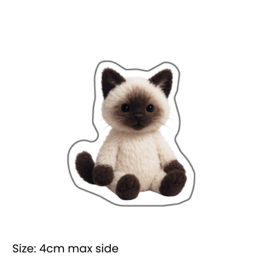 Kucing Siam Waterproof Sticker