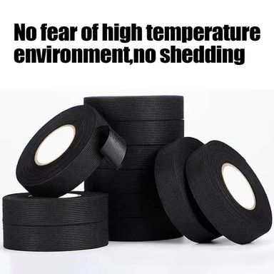 1Pc Electrical Tape Heat Resistant Harness Tape Adhesive Cloth Tape Waterproof Tape Insulating Automotive Fabric Cloth Tape (10007612)