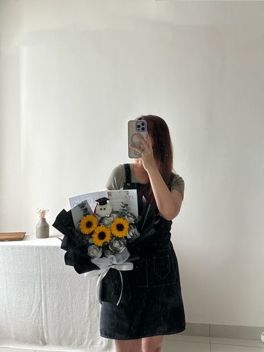 Graduation Ping Pong Soap Flower Bouquet  