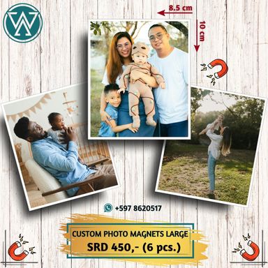 Custom photo magnets large - 6 pcs.