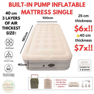 AUTO INFLATABLE MATTRESS WITH BUILT-IN BATTERY PUMP  (INSTOCK)