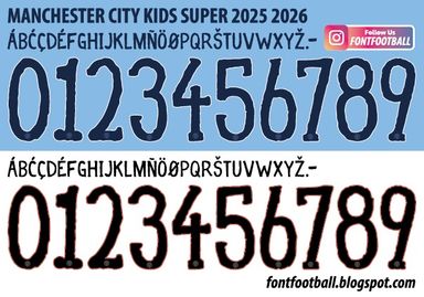 Font Vector Manchester City Kids Super 2025 2026 kit