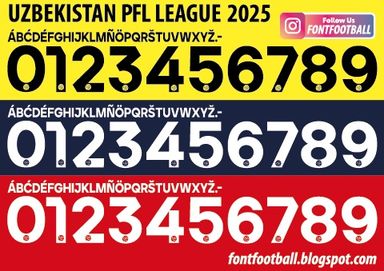 Font Vector Uzbekistan PFL Professional Football League 2025 kit