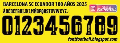 Font Vector SC Barcelona (Ecuador) 100 Años 2025 kit
