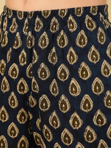 Empire Style Pure Cotton Anarkali Kurta With Trousers & Dupatta